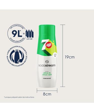 SodaStream Concentr 7Up pour Machine Eau P tillante | Pr parez jusqu' 9 Litres de 7Up en Quelques Secondes Go t Original 440ml (Lot de 2) Concentr 7up 440ml - Buy Online on GoSupps.com