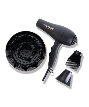 CURLSMITH Defrizzion Hair Dryer with Extra Large Diffuser for Curly Hair Reduce Frizz 3 Speeds 4 Heat Settings Infared Ceramic Heat