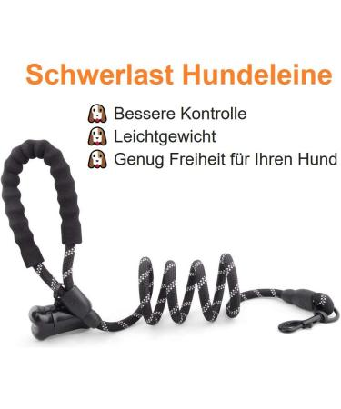 FTTouuy 1.2m Strong Dog Leash - Padded Handle Night Safety Reflex Seams Ideal for All Dog Sizes - Black - Buy Online on GoSupps.com