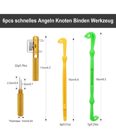 Realure 6-Piece Fishing Hook Tying Device & Sharpener - Fly & Sea Fishing Accessories (Metal Green Yellow) - International Shipping Available - Buy Online on GoSupps.com