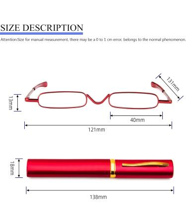 KoKoBin 2-Pack Mini Slim Reading Glasses +3.50 - Unisex Spring Hinge Metal Visual Aid with Case - International Shipping Available - Buy Online on GoSupps.com