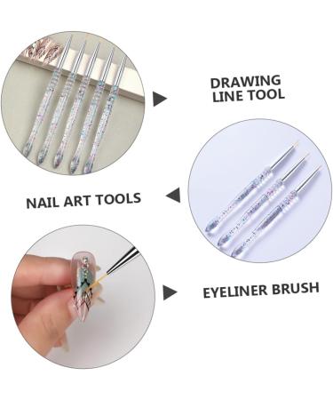 Ipetboom Nail Brush Kit 2sets Nail Art Drawing Pen Nail Art Liner Transparent Handle Nail Brush Manicure Tools Professional Kit De Manicura Nail Pens Brush Miniature Eyeliner Brush - Buy Online on GoSupps.com
