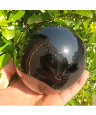 Crystal 11CM Large Spherical Obsidian Quartz Natural Stone Crystal Quartz with Base for Home Decoration