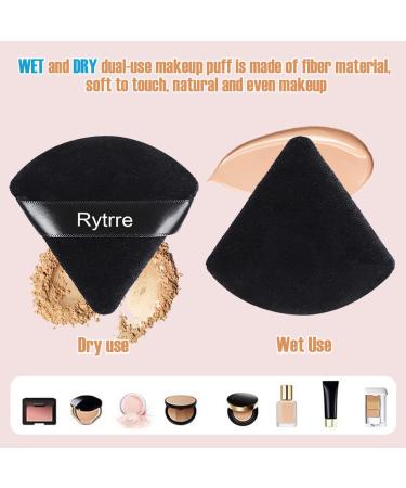 Rytrre 12 Pieces Triangle Powder Puff Set - Soft Velour Makeup Sponges for Loose Powder & Foundation - Stocking Stuffers Gift for Women - Black and Pink - Buy Online on GoSupps.com