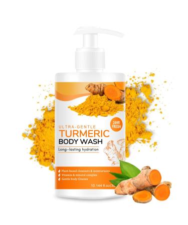 Turmeric Exfoliating Body Wash + Vitamin C, Body Lotion for All Skin Types, Gentle Cleanser Moisturizing and Cleansing, Turmeric Facial Exfoliating Lotion, Nourish Skin