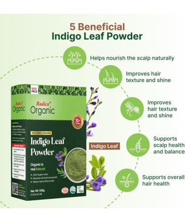 Radico 100 ORGANIC INDIGO 100 Natural BIO Organic Care Hair Dye 300g - Buy Online on GoSupps.com