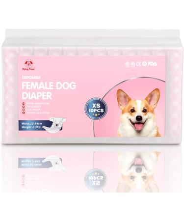 Flying Paws Disposable Dog Diapers - Adjustable XS Diapers for Dogs & Cats | 10-40 Pack Perfect for Puppies & Senior Pets - Buy Online on GoSupps.com