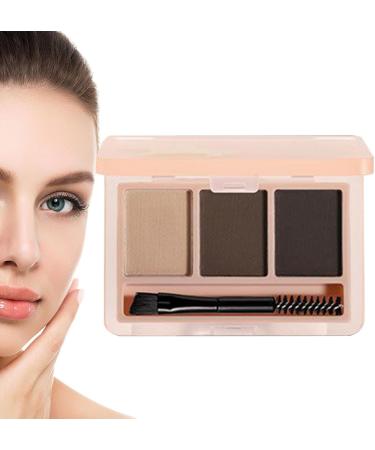 Eyebrow Powder Kit with Brush | Cosmetics Makeup Kit - Eyebrow Powder Sculpting Kit with Built-in and Brush Long-Lasting Brow Beauty Waterproof Compact Eyebrow Shaper Set for Women Coffee Brown - Buy Online on GoSupps.com