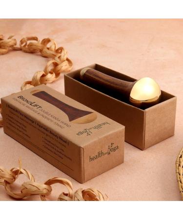 HealthAndYoga BronzLift Kansa Wand - Ayurvedic Face Yoga Tool for Toning Sculpting & Uplifting | Dual Bronze Cap Massage for Facial Neck & Under-eye - Buy Online on GoSupps.com