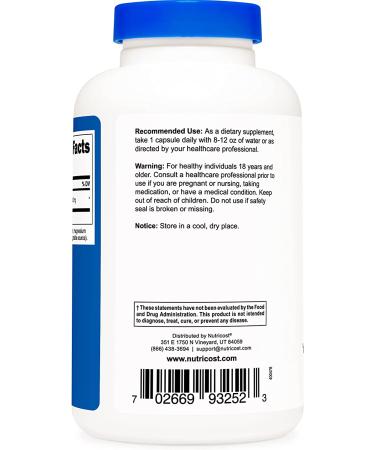 Nutricost L-Ornithine 500mg - 180 Capsules, Non-GMO, Gluten Free - 180 Count - Buy Online on GoSupps.com