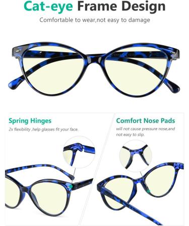 Eyekepper 4-Pack Blue Light Blocking Cateye Reading Glasses for Women +2.0 Strength - Stylish & Protective - Buy Online on GoSupps.com