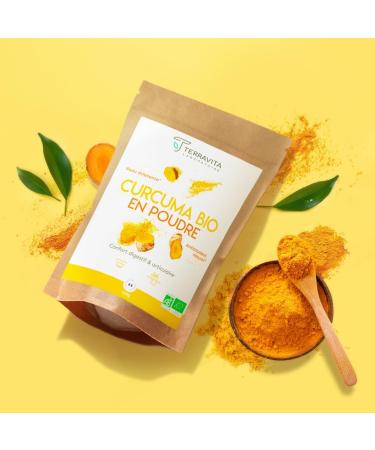 Curcuma BIO Premium en Poudre 250g | Jusqu 5% de Curcumine | Articulations Mobilit Digestion Peau | Sans Gingembre Sans Pip rine Ni Poivre Noir | Pas en G lules | Terravita - Buy Online on GoSupps.com