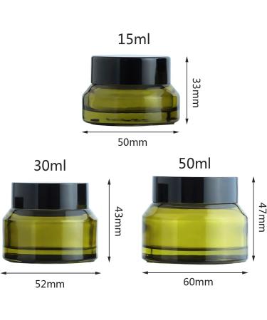 Zeoabsy 12-Pack 15ml Green Glass Cream Jars with Screw Caps & Spatulas - Perfect for Cosmetics Gels and Ointments - Buy Online on GoSupps.com
