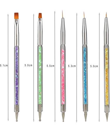 DUXMUZZ Double Ended Nail Art Brushes 5PCS Set - Nail Dotting & Liner Pens for Manicure & Nail Art Designs - Buy Online on GoSupps.com