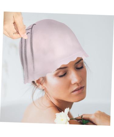 Housoutil Silicone Highlighter Cap Salon Silicone Cap Crochet Hook for Hair Highlight Cap for Hair Highlight Hair Cap Salon Hair Highlight Hat Salon Hair Cap Dye Translucent Pink Silica Gel - Buy Online on GoSupps.com