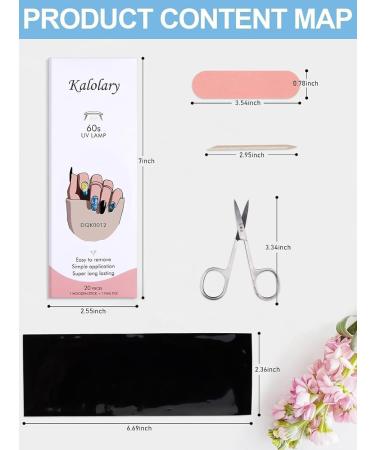 Kalolary Gel Nail Polish Strips Nail Gel Art Sticker Waterproof Full Nail Wraps Decal Sets with Scissors Nail File and Stick for Women Girls Nail Art Decor (UV/LED Lamp Required)-12 - Buy Online on GoSupps.com