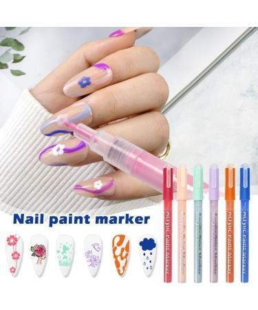 BBASILIYSD 6 Pcs 3D Nail Pens Set Glitter Nail Graffiti Drawing Pen Nail Polish Liner Pens For Party Drawing Brush 6 Sets Pvc Box02# 6pcs - Buy Online on GoSupps.com