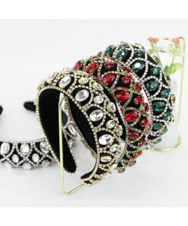 FRCOLOR Vintage Baroque Headband Rhinestone Wide Hair Hoop Bridal Hairband Crystal Wedding Headpieces Headwear for Girls Wedding Pageant Silver - Buy Online on GoSupps.com