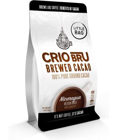 Crio Bru 2 Pack 133g 4oz Little Bag Ghana Bundle | 100% Pure Ground Cacao | Great Substitute to Herbal Tea and Coffee | Honest Energy | Keto Whole 30 Paleo Organic Non-GMO Kosher - Buy Online on GoSupps.com