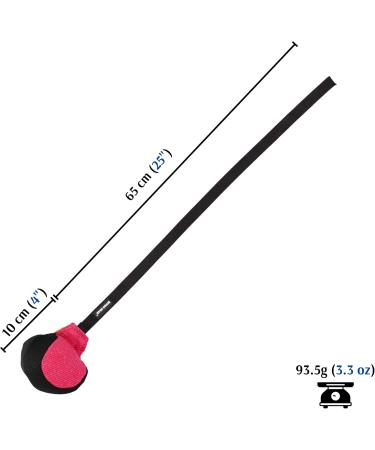 Dingo Gear Training Toy Ball 9cm - Black-Rosa with 65cm Handle | French Nylcott Material for IGP Obedience & Apport Training | Ideal Small Dog Toy - Buy Online on GoSupps.com