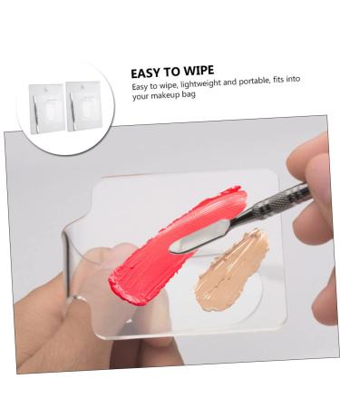 NOLITOY Acrylic Makeup Palette Set - 2pcs Handheld Mixing Trays for Blush Eyeshadow & Salon Use - Durable Stainless Steel Spatula Included - Buy Online on GoSupps.com