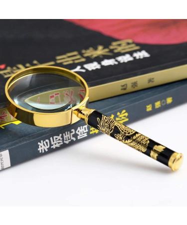 Magnifying Glasses Vision aids Super Clear Reading Magnifying Glass 50MM Handheld Reading Glasses Golden 10 Times Stationery Office Supplies 1PCS Journey - Buy Online on GoSupps.com
