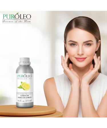 PUROLEO Lemon Essential Oil 16 Fl Oz/473 ML (Packed in Canada) 100% Pure & Natural Fresh Lemon Peels for Aromatherapy DIY Cleaning Products and Personal Care - Uplifting Citrus Aroma in Every Drop 16 Fl Oz (Pack of 1) - Buy Online on GoSupps.com