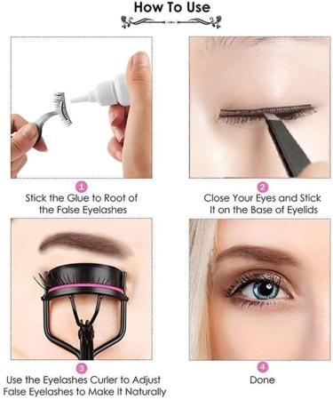 Women Professional Eyelashes Curling Tweezers Clips Lasting Eyes Makeup Beauty Tools Eyelash Curler Eye Lash Cosmetic Curling Tweezers Tools Handle Pads (Color : Orange and Purple) - Buy Online on GoSupps.com