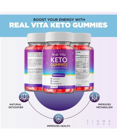 Real Vita Keto Gummies for Weight Loss Support - ACV & Organic Ingredients - 180 Gummies - Buy Online on GoSupps.com