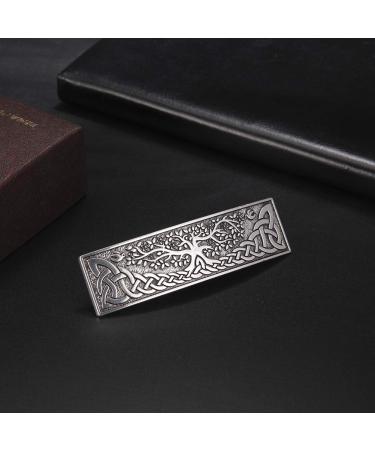 Amaxer Vintage Viking Barrettes for Women - Celtic Nordic Odin's Raven Hair Clips - Silver Tree of Life Design - Hair Styling Accessories - Buy Online on GoSupps.com