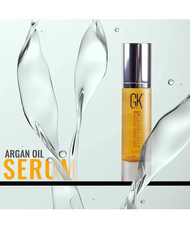 GK Hair Global Keratin Serum 50ml - 100% Organic Argan Oil for Frizz Control Heat Protection & Strengthening - Hair Repair Solution - Buy Online on GoSupps.com