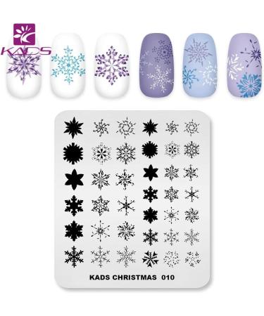KADS Christmas Nail Art Stamp Plate CH010 - Colorful Snowflake Stencil Template - Buy Online on GoSupps.com