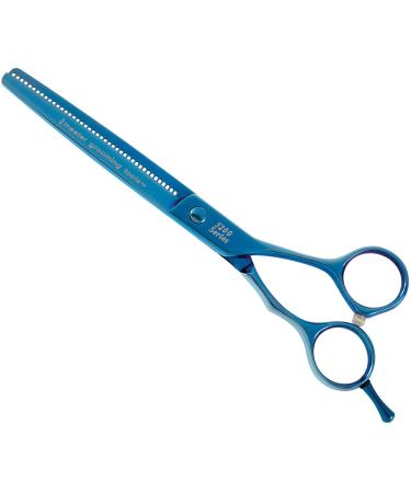 Master Grooming Tools 5200 Blue Titanium Shears  High-Performance Shears for Grooming Dogs - 42-Tooth Thinning Shears, 6"
