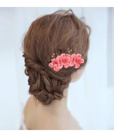 8 Pack Hawaiian Luau Hibiscus Flower Gold Hair Combs for Women Perfect for Parties and Weddings! - Buy Online on GoSupps.com