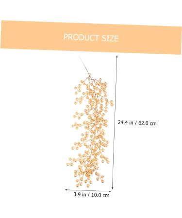 HOMSFOU 2pcs Christmas Decorations Red Berries Vine Christmas Holly Berry Vine Snowberry Garland Christmas Berry Garland Xmas Party Supplies Foam Wreath Wall Decoration Artificial Plastic Goldenx2pcs 62x10cmx2pcs - Buy Online on GoSupps.com