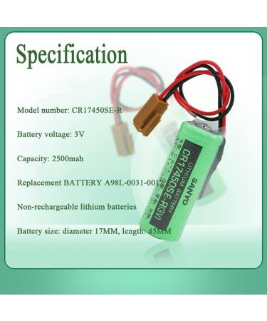 Buy Pack of 5 CR17450SE-R 3V 2500mAh PLC Replacement Batteries for SANYO CNC Series - High Performance & International Shipping - Buy Online on GoSupps.com