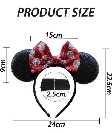 Bbborvox 2 Pieces Mouse Ears Headband Sparkly Bow Headbands Mouse Ears Mouse ears wears a headband for Shiny Headband for Girls Women Fancy Dress Costume Head Band - Buy Online on GoSupps.com