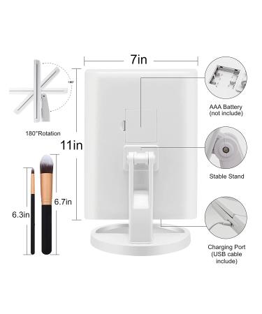 Trifold Makeup Vanity Mirror with Lights and Makeup Brush Set - White | [Your Brand Name] - Buy Online on GoSupps.com