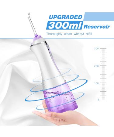 Leominor Cordless Water Flosser - Professional Oral Irrigator 2021 | IPX7 Waterproof, Rechargeable, 7 Jet Tips, Travel Bag | Purple - Buy Online on GoSupps.com
