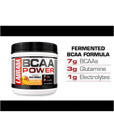Labrada Nutrition BCAA Power Powder - Orange Mango 30sv | Fermented Amino Acids with Glutamine & Electrolytes | Muscle Building Post Workout Supplement - Buy Online on GoSupps.com