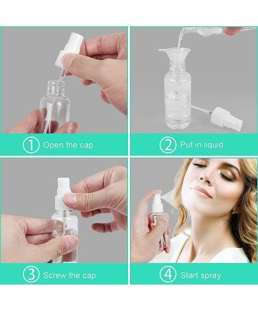 HTHL 6 PCS Set 50ML Spray Bottles Plastic Transparent Mist Spray Bottles with 2 Funnels and 1 Sheet Label Empty Travel Atomiser Refillable Liquid Containers for Perfume Cosmetic and Liquids - Buy Online on GoSupps.com
