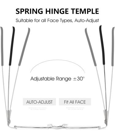 Vevesmundo Narrow Metal Spring Hinges Reading Glasses - Classic Mini Light Visual Aid for Women & Men - 2.0x Black Glasses with Case - Buy Online on GoSupps.com