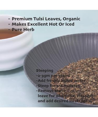 Tulsi Tea Leaves (Ocimum sanctum) Holy Basil Trio - Rama Vana Krishna Loose Leaf Herbal Tea Caffeine Free Organic 150gm or 5.29oz - Buy Online on GoSupps.com