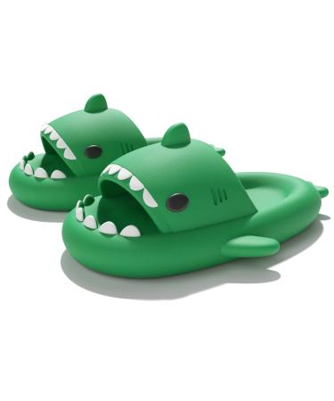 Sistke Hai slippers children flip -flops Shark Slides Girls Boys Cute Sandals Summer Bathing flaps slippested slippers shower bathing shoes beach 28/29 EU green