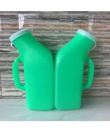YUMSUM Portable Urinals for Men - 2 Pack, 1200ml/34 Ounce - Ideal for Hospital, Camping, Travel, and Home Use - Green - Buy Online on GoSupps.com