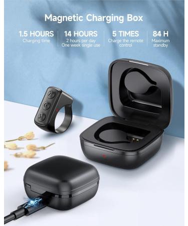 Bluetooth Remote Control with Ring Design for TikTok, Page Turner, Rechargeable, iOS/Android Compatible - Black - Buy Online on GoSupps.com