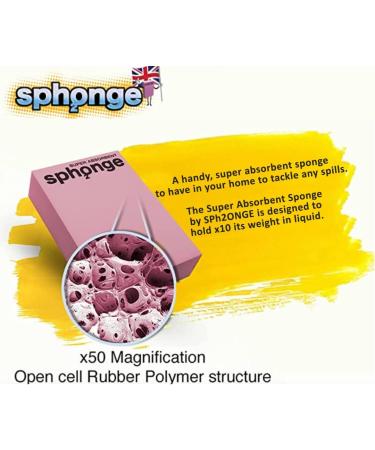 SPH2ONGE Super Absorbent Pink Block Sponge - Ultimate Cleaning Sponge and Cloth - Buy Online on GoSupps.com