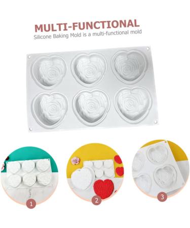 Zerodeko 2pcs Love Rose Mold Cake Mold Ice Cube Mold Rose Cake Pan Molds Silicone Shapes Silicone Mold Heart Shaped Ice Cube Trays Hear Cake Gum Paste Cheese Silica Gel Butter 3D - Buy Online on GoSupps.com