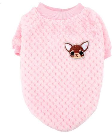 Zweitea Pink Fleece Dog Sweater for Small Dogs - Warm Soft Winter Jacket for Puppies & Cats - XL Size - Buy Online on GoSupps.com