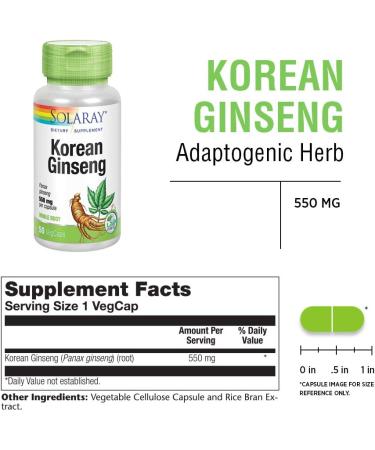 SOLARAY Korean Ginseng 550mg VegCaps - Stress Energy & Endurance Support - Buy Online on GoSupps.com